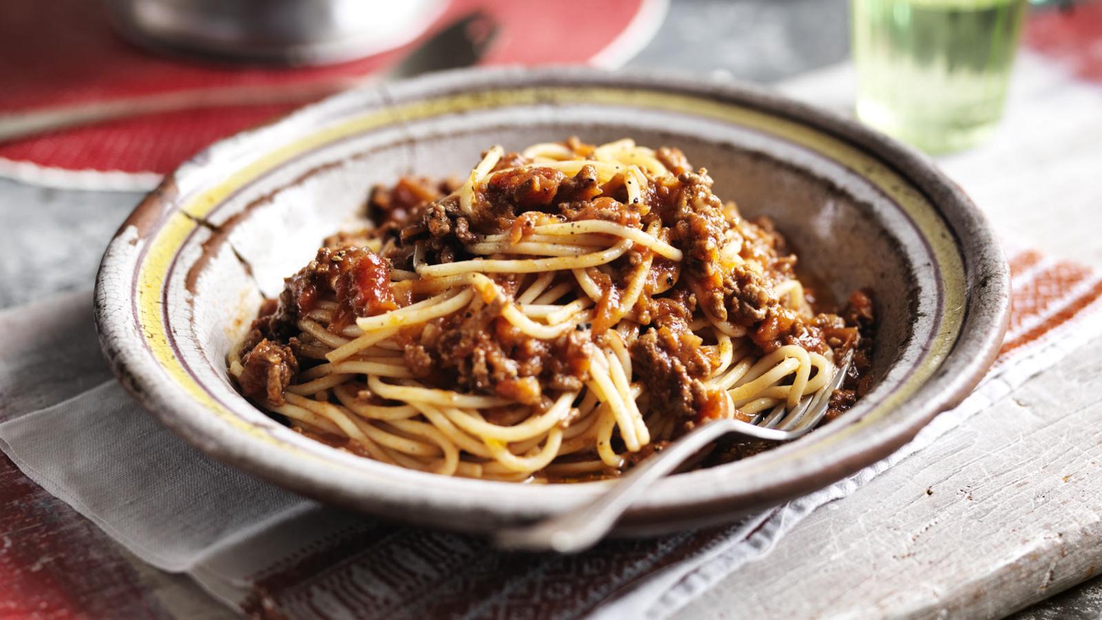 Done spaghetti bolognese